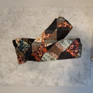 Johnny Was Mabel Silk Velvet Palazzo Pants L Wide Leg Elastic Waist Printed Boho